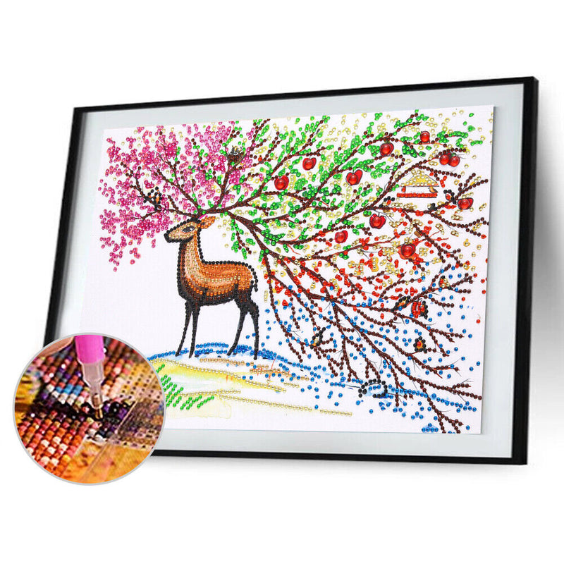 5D DIY Partial Special Shaped Drill Diamond Painting Elk Mosaic Kit Art Craft