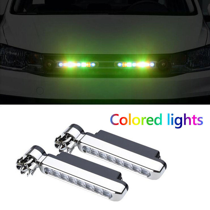2pcs DRL Car Flexible LED Daytime Running Light Headlights Wind Powered Lamp