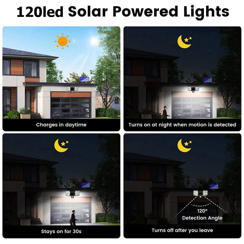 120LED Solar Wall Light 3 Modes Waterproof Folding Deform Induction Outdoor Lamp