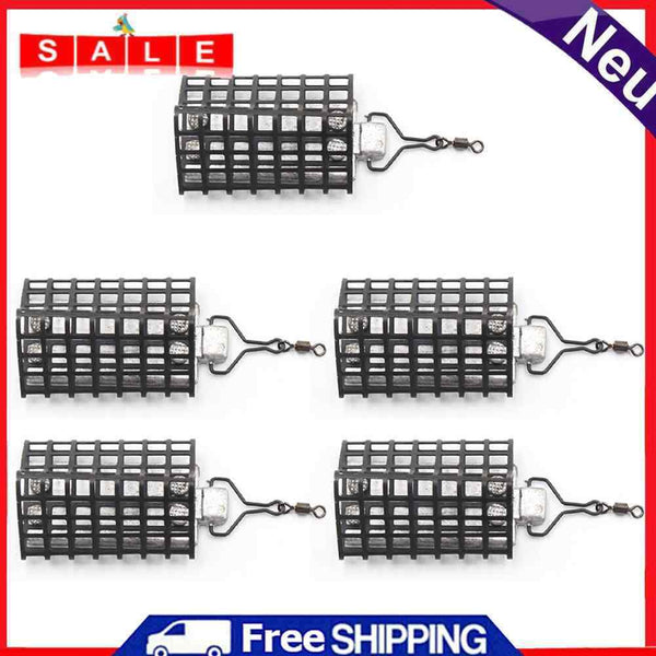 5pcs Triangle Fishing Feeder Sinker Fishing Bait Basketball Cage Fishing Lure Tackle