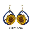 Ukraine Sunflower Acrylic Geometric Shape Dangler Eardrop Jewelry Accessories
