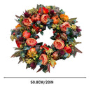 Decor Fall Peony and Pumpkin Wreath Artificial  Doors Wreath Thanksgiving_