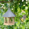 Garden Window Wooden Birdhouse Parrot Cage Bird Seeds Food Feeder (Blue)