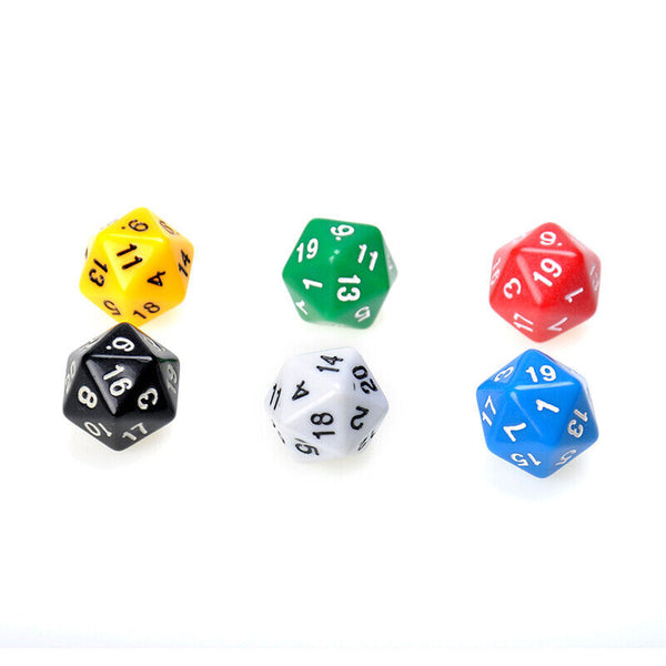 D20 Gaming Dice Twenty Sided Die RPG D&D Six Opaque Random Color