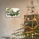 Tin Wall Signs Retro Painting Christmas Bird Metal Plate Poster for Bar