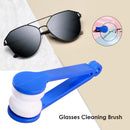 Mini Two-side Glasses Brush Spectacles Wipes Eyeglass Cleaning Rub (Blue)