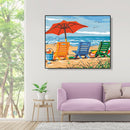 Painting By Numbers Kit DIY Beach Vacation Canvas Oil Art Picture Craft