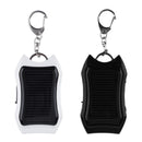 Keychain Power Bank USB Cell Phone Solar Power Bank with LED Light (White)