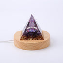 Orgonite Pyramid Amethyst Peridot Healing Crystal Energy Orgone Crafts (C)