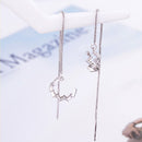Diamond Ear Cuff Threader CZ Ear Piercing Ear Cuffs Climber Link Chain Earrings