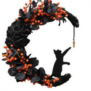 Crystal Pendant Gothic Rose Halloween Wreath Moon Cat Garland Door Hanging