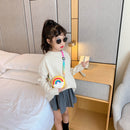Cute Silicone Donut Round Crossbody Bag Kids Rainbow Mini Handbags (Yellow)