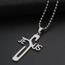 Christian Symbol Jesus Cross Stainless Steel Pendant Necklace Coopper Chain