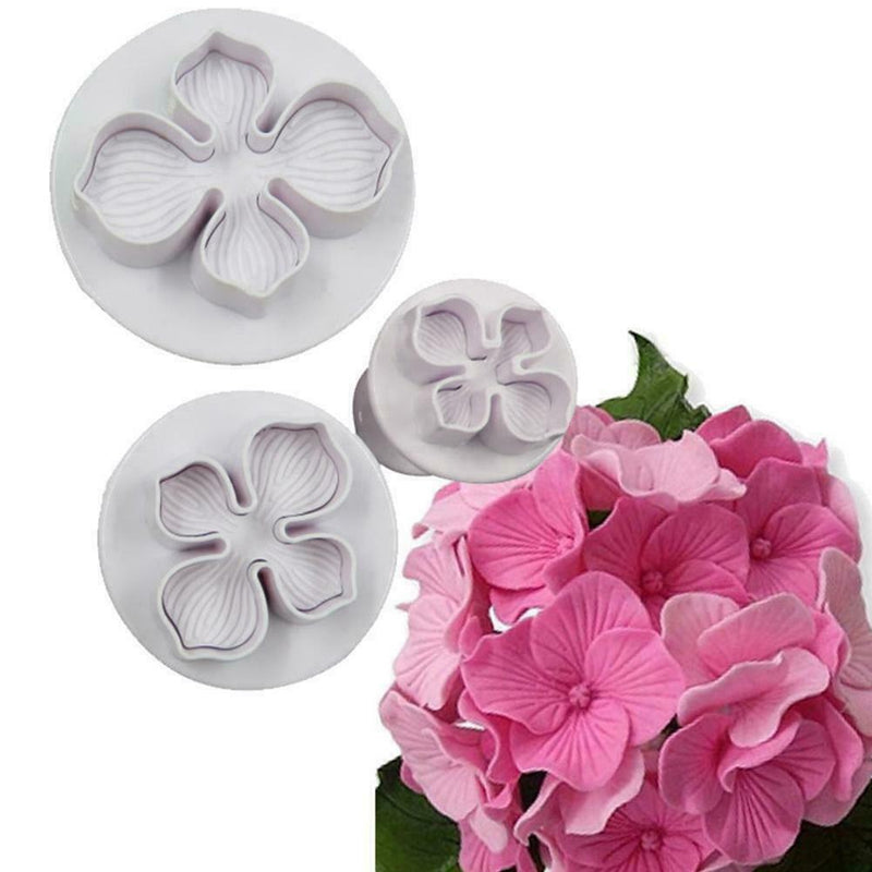3Pcs / Set Hydrangea Fondant Cake Decorating Sugarcraft Cookie Cutters F7B1