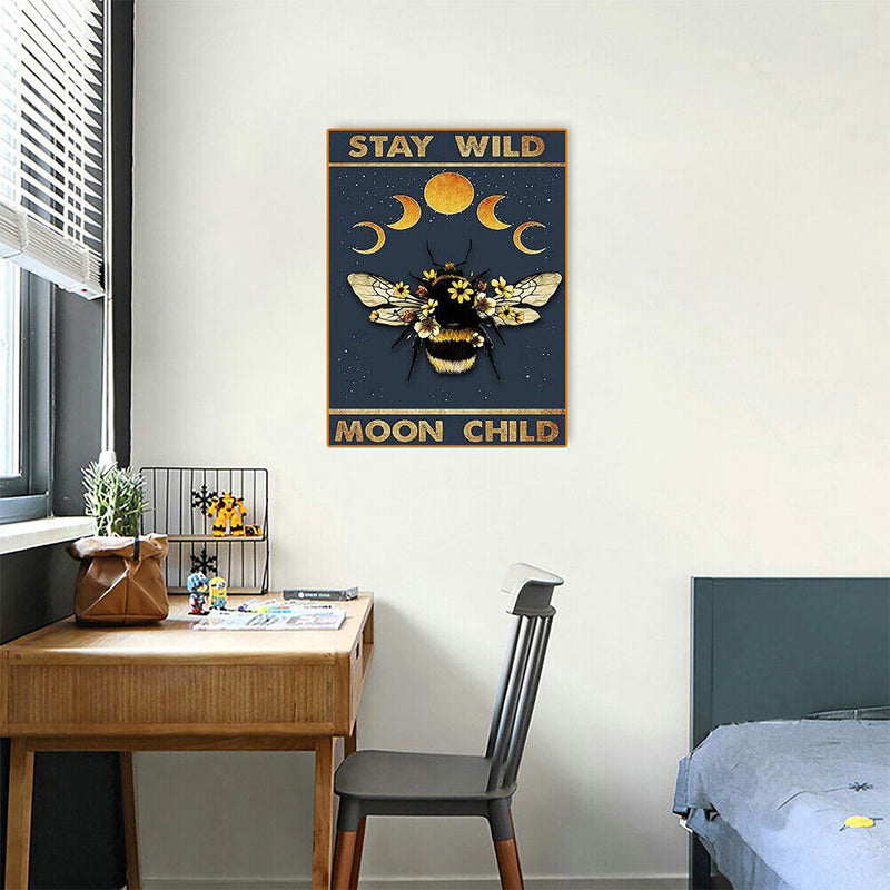 11CT Full Cross Stitch Moon Bee Counted DIY Kits Handmade Cotton Embroidery
