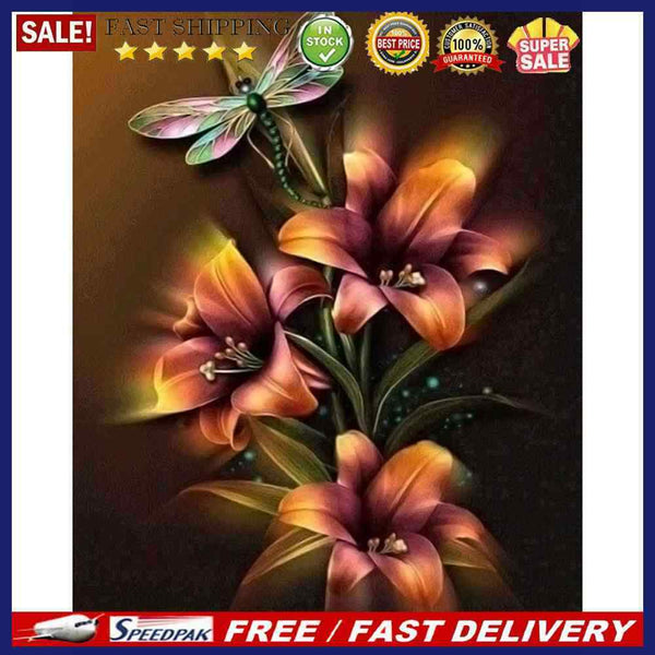 DIY Flower Cross Stitch 5D Full Square Drill Diamond Painting Craft Home Deco