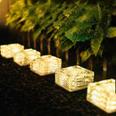 Solar Ice Cube Light 4 LED Garden Outdoor Patio Yard Decor (Warm White S) Newly