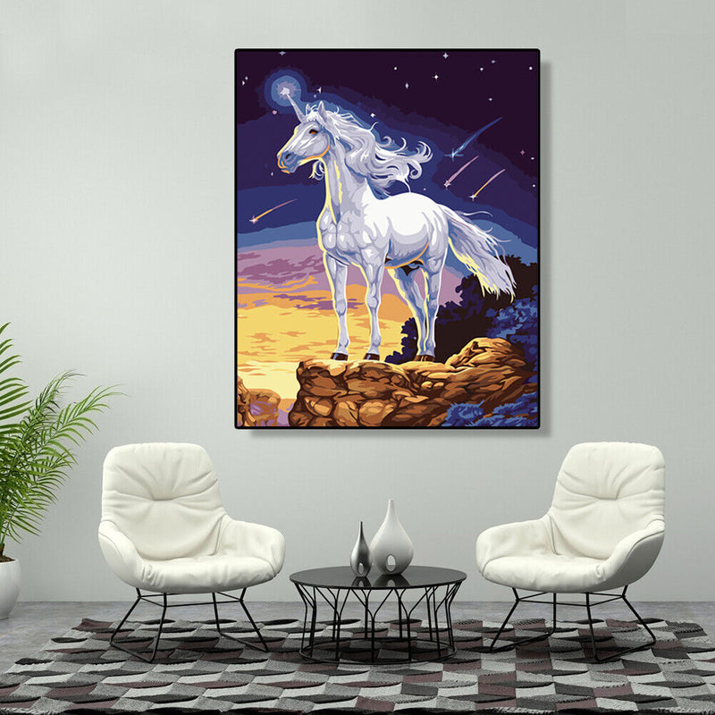 Hand Painted Artwork Frameless DIY Relaxing Horse Painting By Numbers Picture