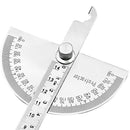 Steel Caliper Round Finder Angle Gauge 180 Degree Protractor Measuring Ruler