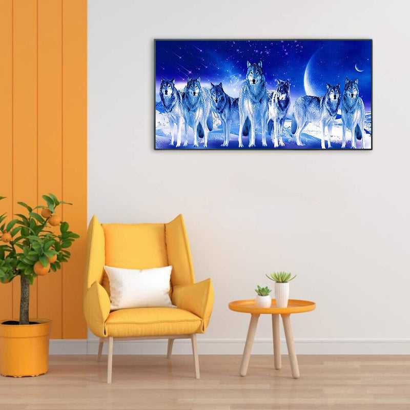 Pack of Wolves Oil Paint By Numbers Kit DIY Acrylic Painting on Canvas Arts