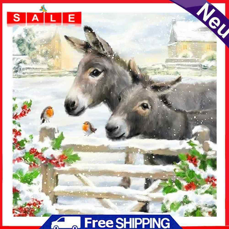 DIY Diamond Painting Donkey Full Round Drill Mosaic Art Picture Rhinestone Kits