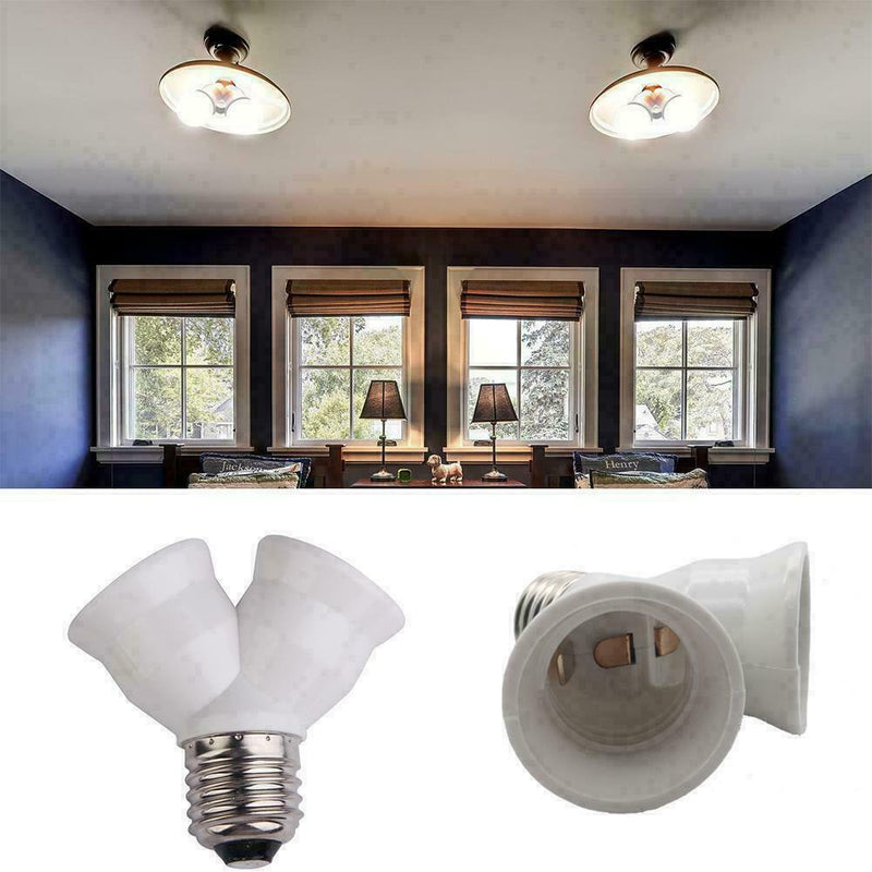 Screw E27LED Base Light Lamp Bulb Socket 1 to 2 Splitter F6U7 Adapters J8R4