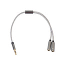 Headphone Splitter Audio Cable 3.5mm Male to 2 Female Adapter Cable (Grey)