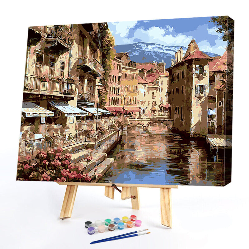 Florence River Oil Painting By Numbers Canvas Hand Painted Wall Art Home Decor