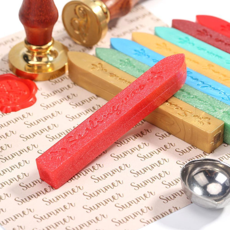 Retro DIY Sealing Wax Strips Text Pattern Fire Painting Stick for Stamp (B)