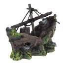 Fish Tank Decoration Cave Decor Sailing Boat Shipwreck Aquarium Sunk Ship  Newly