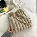 Women Fashion Star Heart Print Handbag Autumn Winter Plush Large Shoulder Bag