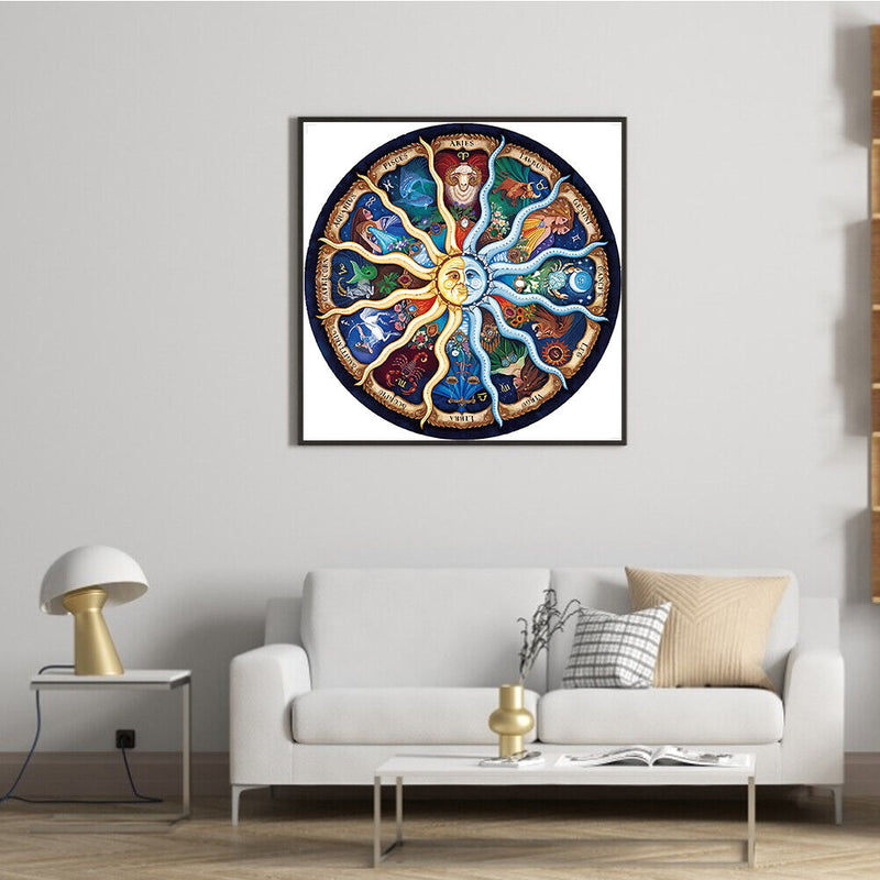 Partial Embroidery Sun Moon Constellation 11CT Stamped Canvas Cross Stitch Kits
