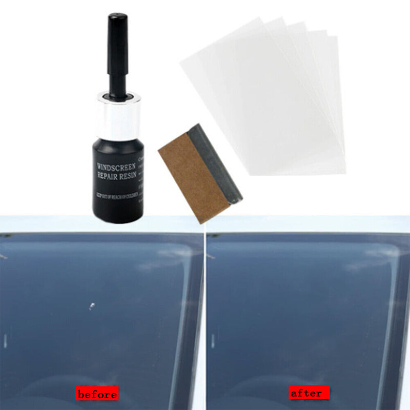 Car Windows Glass Repair Liquid Gloves Auto Cracked Scratch Fluid (1 Set)