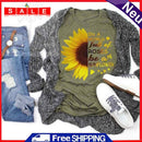 Floral Sunflower Print T-shirt Tee (Army Green XXL)