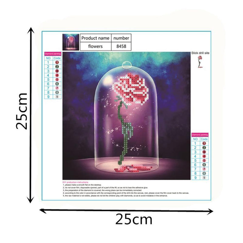 Rose Round Diamond Painting DIY Embroidery Kits Cross Stitch Mosaic Craft