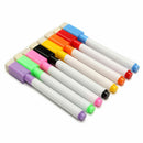 8 Colors Dry Erase White Board Marker Pen Fine Point Built-in Pen Eraser U5Z4