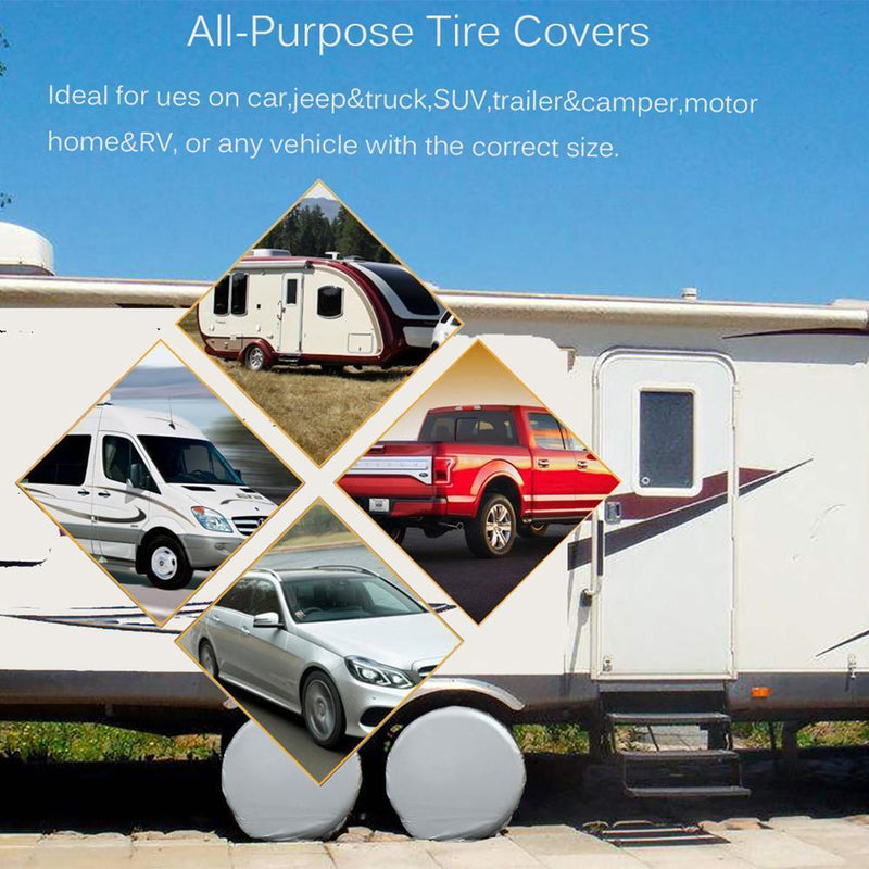 4pcs Tire Covers Aluminum Film Tire Sun Protectors for Car Truck RV SUV Trailer