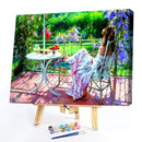 DIY Digital Oil Painting By Numbers Kits Garden Girl Picture Wall Art Room Decor