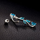 Fashion Body Piercing Jewelry Leaves The Belly Button Ring Blue