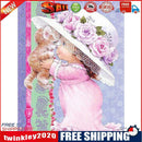 5D DIY Girl Cat Full Round Drill Diamond Painting Kit Artwork Craft Picture