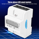 380V LCD Digital 3 Phase 4 Wire Smart Energy Meter DIN Rail kWh Power Wattmeter