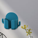 Wall Mounted Organizer Storage Box Hooks Phone Remote Control (Dark Blue) Newly