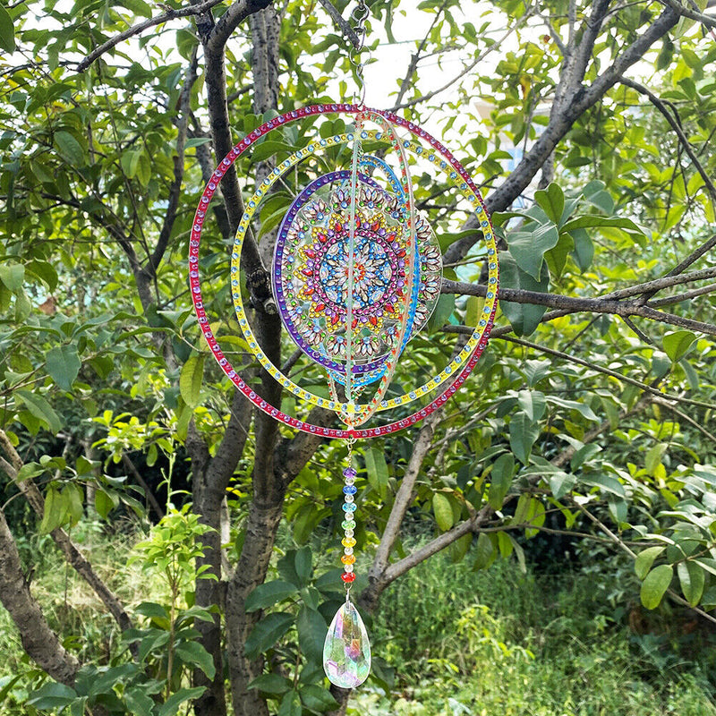 DIY Diamond Painting Double-sided Hanging Rotatable Wind Chime (GSP202) Newly