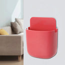 Wall Mounted Organizer Storage Box TV Remote Control Phone Holder (Red) Newly