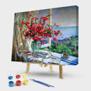 Painting By Numbers Kit DIY Flower Scenery Canvas Oil Wall Art Picture Orname