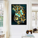 Home Handmade DIY Full Round Drill Diamond Painting 5D Golden Butterfly Kit