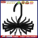 18 Hooks Necktie Scarf Belt Hanger Organizer Clothing Holder Rack(Black)