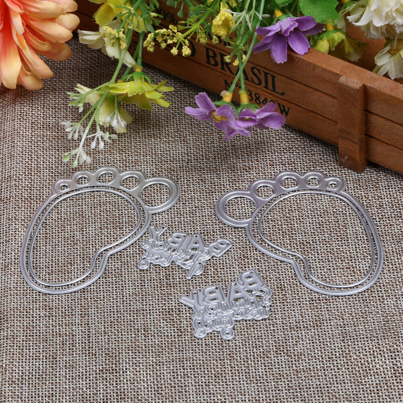 1 Set Feet Circle Letters Punch Molds for DIY Stencil Scrapbooking Album Pa