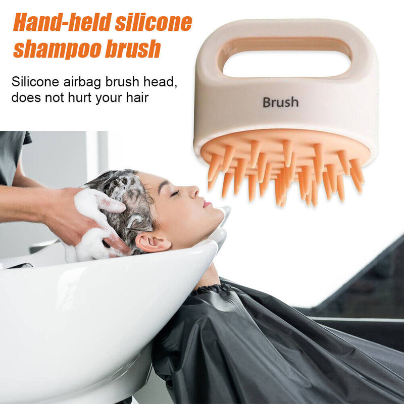 Silicone Scalp Head Massager Comb Handheld Hair Washing SPA Brush (Pink)