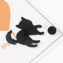 Men Women Jewelry Horror Brooches Accessories Gothic Black Cat Skeleton Pins
